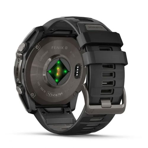 Garmin Fenix 8 Amoled 51 mm Carbon grey DLC z czarnym paskiem  (010-02905-21)